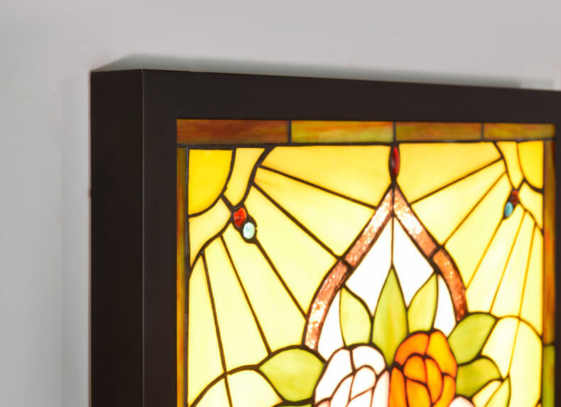 Tiffany Creative Pastorale Rose Motif Mural Design LED Applique Murale Lampe 