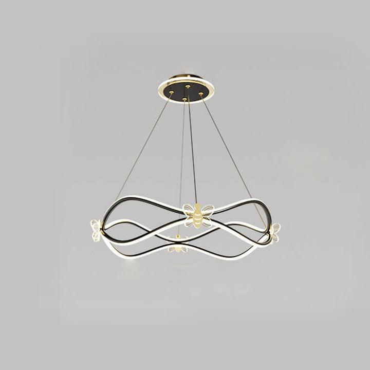 Lámpara de Araña LED de Isla de 3/4 Luces de Ola Minimalista Moderna de Hierro 