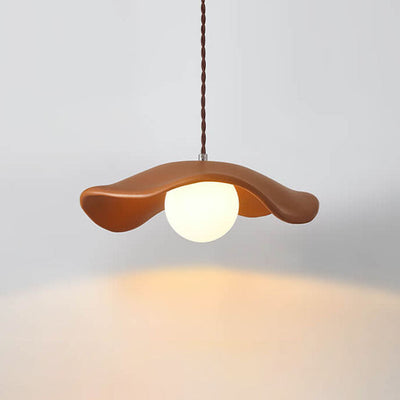 Macaron Cream Dome Wave Design Resin 1-Light Pendant Light