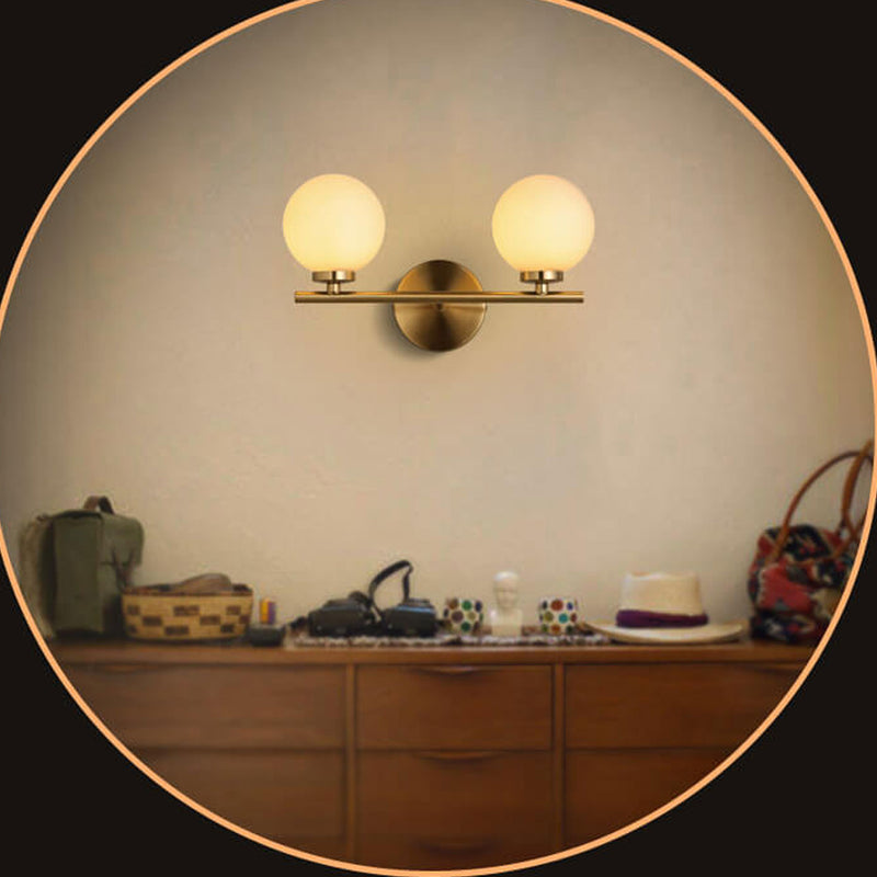 Nordic Creative Milk White Round Ball Metal Magic Bean 1/2/3 Light Wall Sconce Lamp