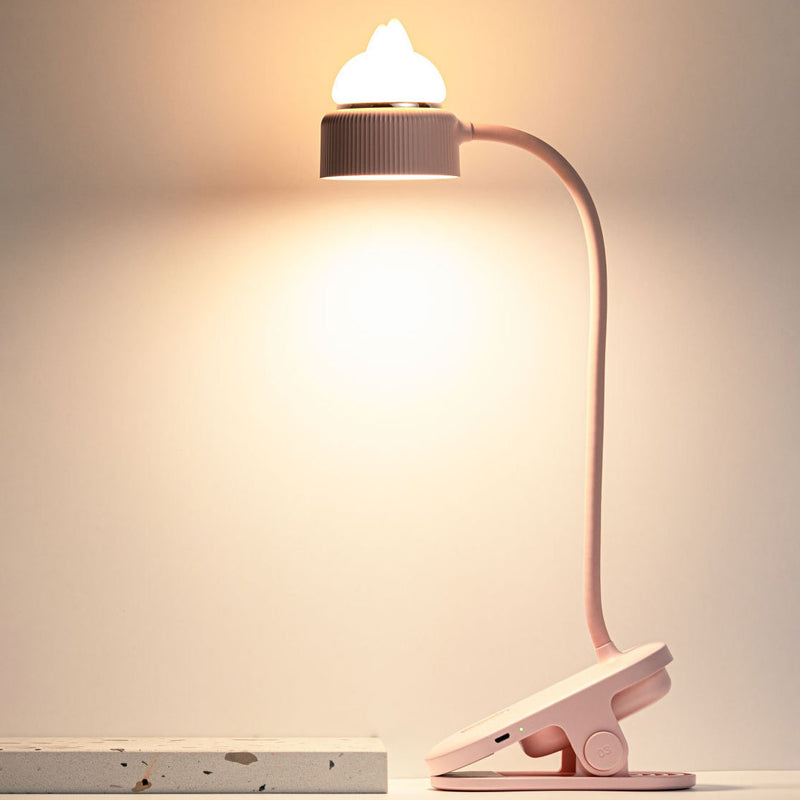 Lampe de Table à LED avec Pince et Protection des Yeux Créative Moderne avec Oreilles de Chat 