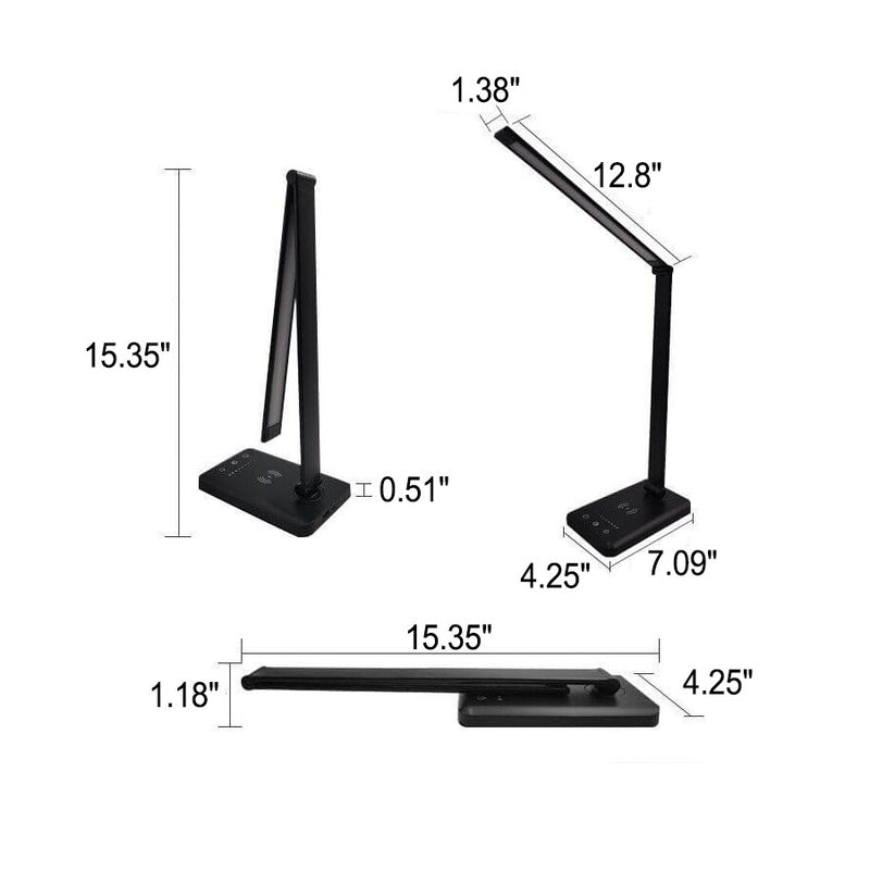 Lampe de bureau LED à gradation 5 vitesses tactile en alliage d&