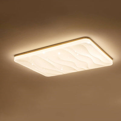 Moderne minimalistische Deckenleuchte mit Massivholzkante, PVC-rechteckigem Schirm und LED-Aufbauleuchte für das Wohnzimmer 