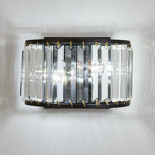 Modern Light Luxury Minimalist Iron Crystal 2-Light Wall Sconce Lamp