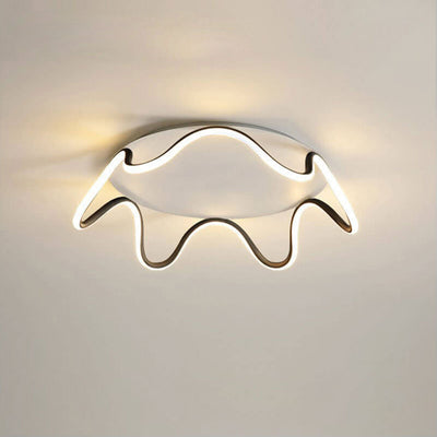 Modern Simple Crown Aluminum LED Flush Mount Ceiling Light