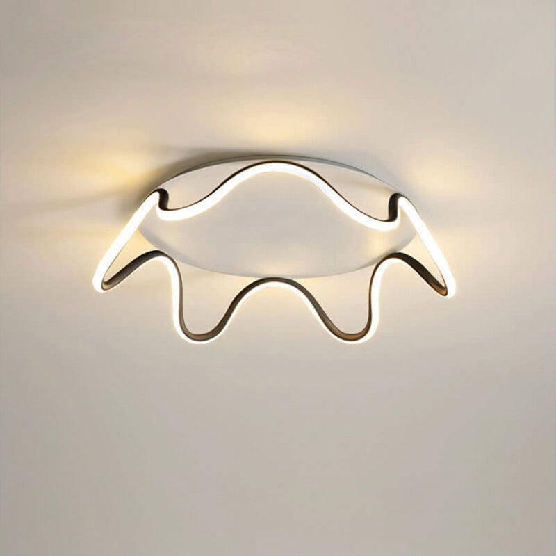 Modern Simple Crown Aluminum LED Flush Mount Ceiling Light