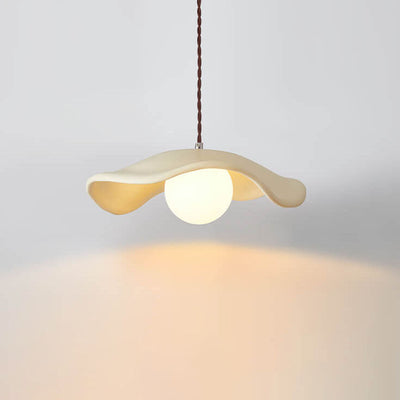 Macaron Cream Dome Wave Design Resin 1-Light Pendant Light