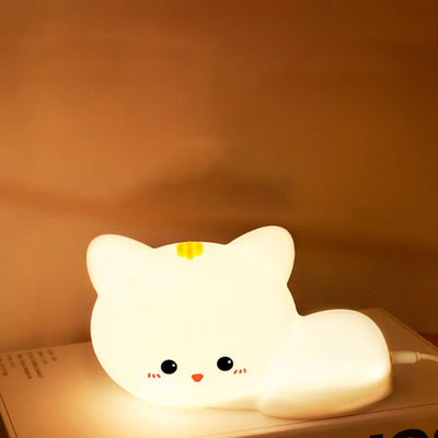 Modern Creative Cat Silicone Pat Remote Control LED Night Light Table Lamp