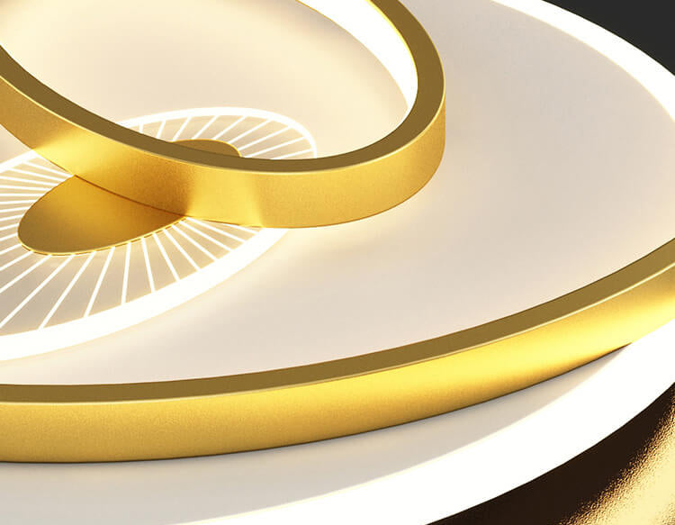Creative Simple Circular Overlapping Dislocation Design LED Flush Mount Light