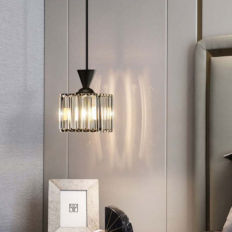Light Luxury Crystal Square Crystal Cube 1-Licht-Pendelleuchte 