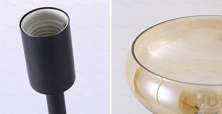 Lampe de table à 1 lumière avec colonne en verre créatif et base en marbre 