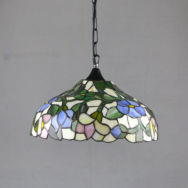 Tiffany Vintage Glasschirm 1-Licht Pendelleuchte 