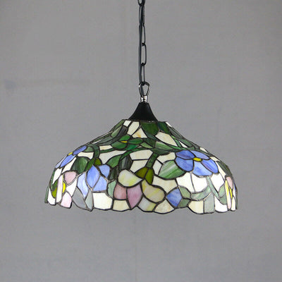 Tiffany Vintage Glass Shade 1-Light Pendant Light