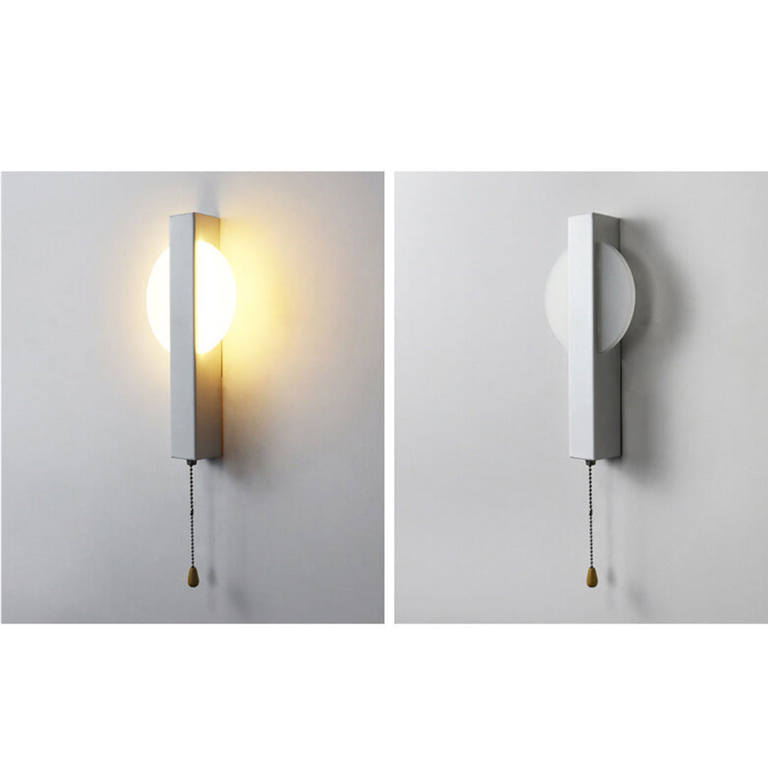 Applique murale LED avec interrupteur à tirette en fer forgé simple nordique et acrylique 