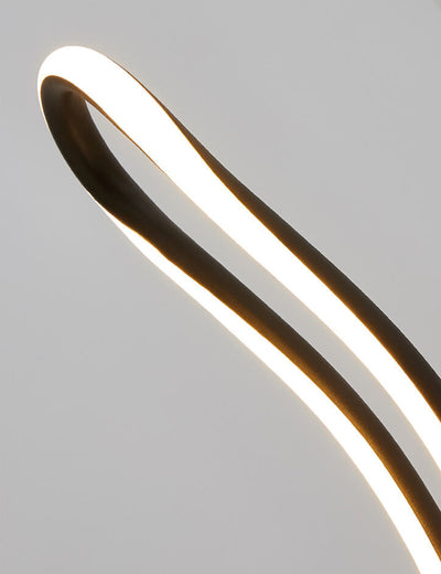 Nordic Minimalist Curve Bar LED-Kronleuchter aus Aluminium 