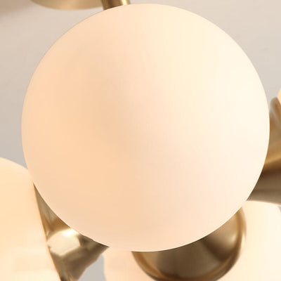 Plafonnier semi-encastré à 4 lumières en verre et laiton de luxe moderne 