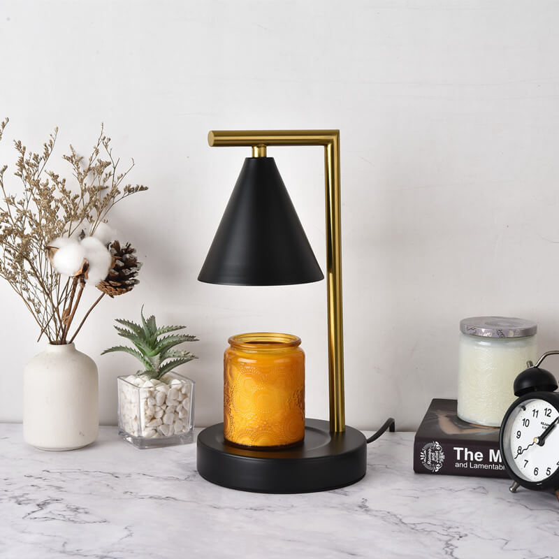 Simple Cone Shade Right Angle Arm 1-Light Melting Wax Table Lamp