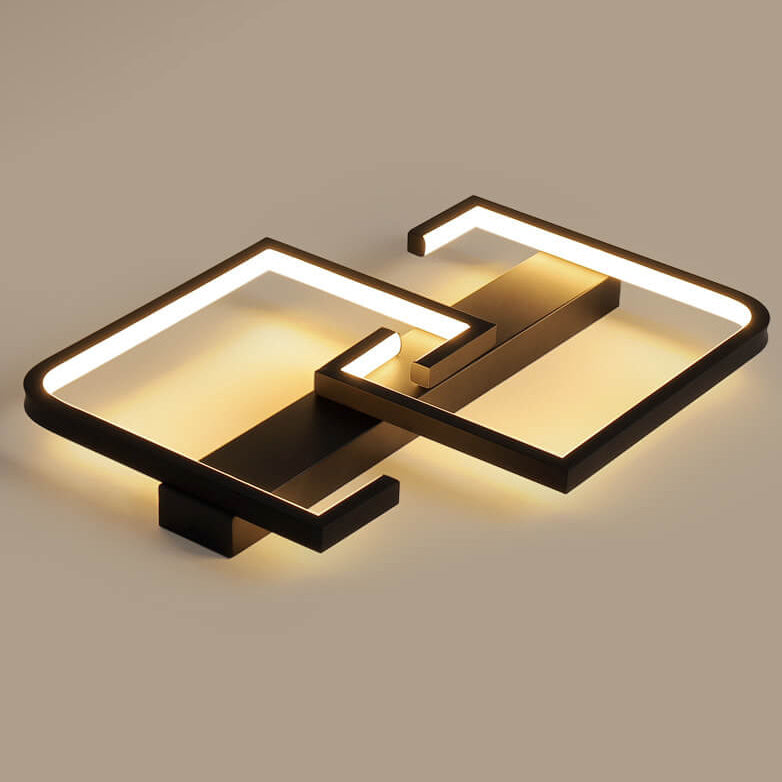 Einfache kreative quadratische LED-Deckenleuchte mit halbbündiger Montage 