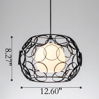 Moderne kreative 1-flammige Pendelleuchte aus Schmiedeeisen 