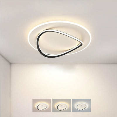 Nordic Minimalist Round Oval LED Flush Mount Ceiling Light