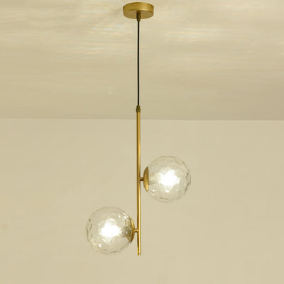 Moderner minimalistischer 2-flammiger Kronleuchter aus Eisenglas 