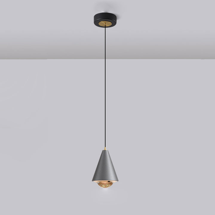 Moderne, minimalistische, einfarbige, konische Pendelleuchte mit 1 Licht 