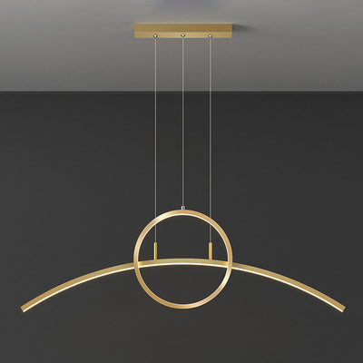 Modern Creative Long Curve Round Island Light LED Chandelier