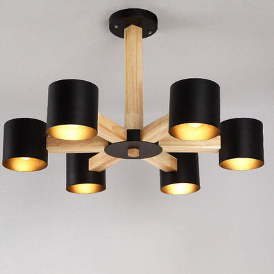 Scandinavian Minimalist Log 3/6/8-Light Island Light Chandelier