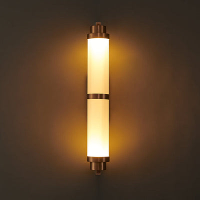 Nordic Light Luxury Cylindrical Glass Rose Gold LED Wall Sconce Lamp