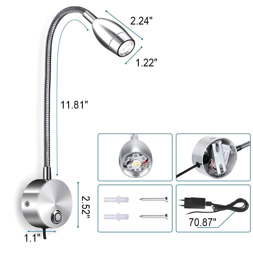 Modern Tube USB LED Spotlight Wall Sconce Lamp