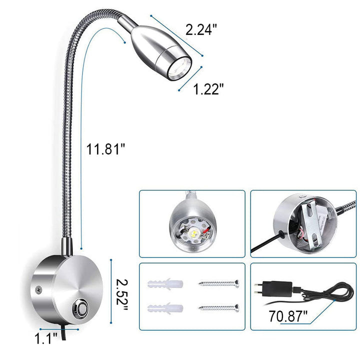 Modern Tube USB LED Spotlight Wall Sconce Lamp