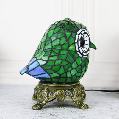 Tiffany Creative Owl Buntglas-Tischlampe mit 1 Leuchte 