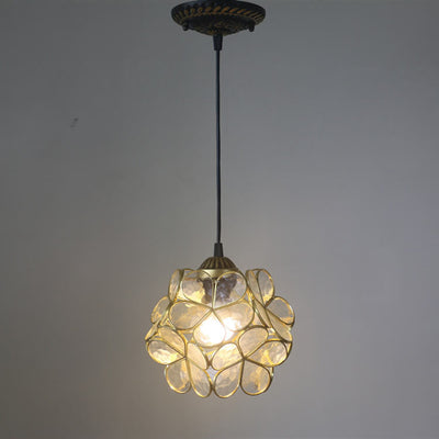 Vintage Stained Glass Petal 1-Light Pendant Light