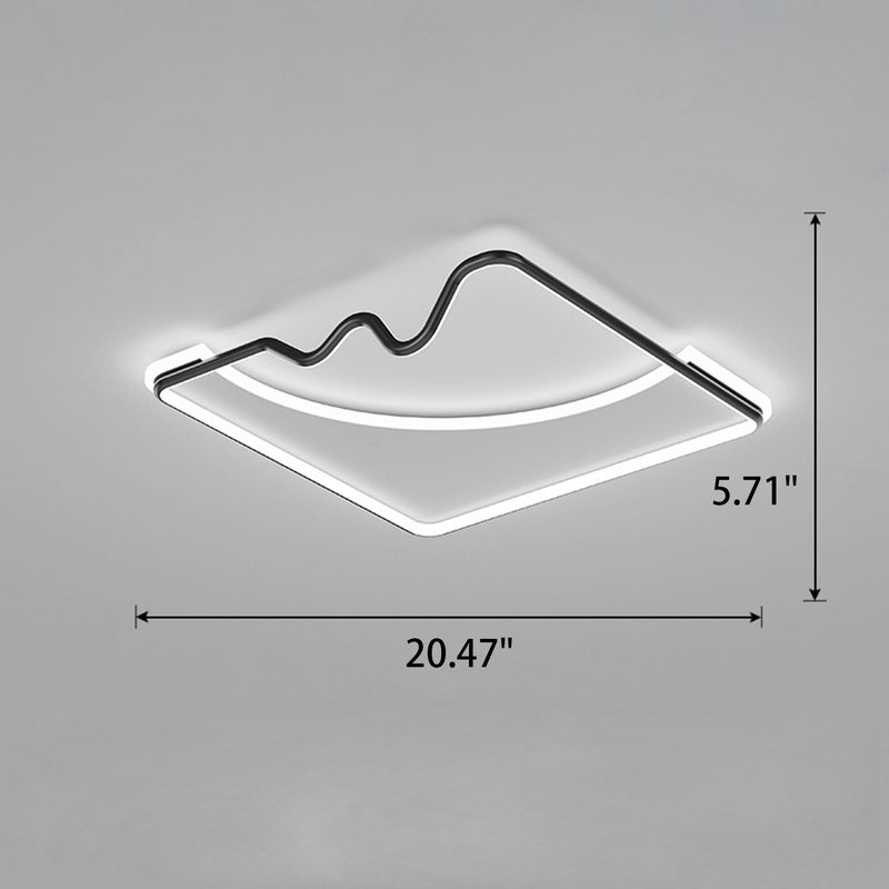 Nordische kreative quadratische runde schmiedeeiserne LED-Deckenleuchte aus Aluminium