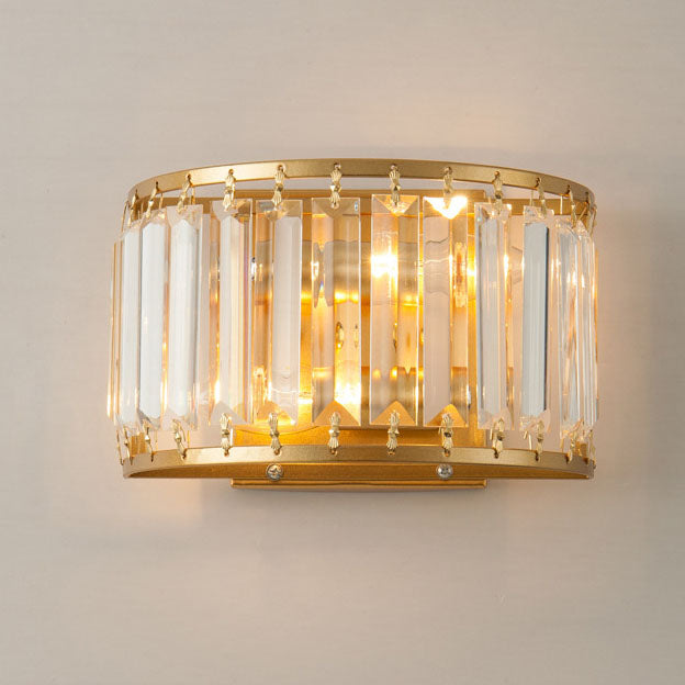 Modern Light Luxury Minimalist Iron Crystal 2-Light Wall Sconce Lamp