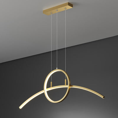 Modern Creative Long Curve Round Island Light LED Chandelier