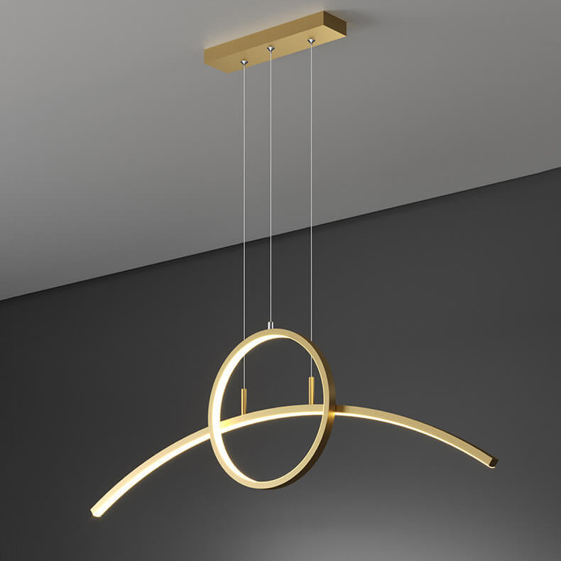 Modern Creative Long Curve Round Island Light LED Chandelier
