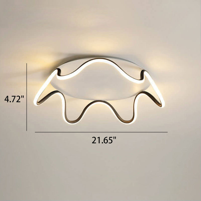 Modern Simple Crown Aluminum LED Flush Mount Ceiling Light