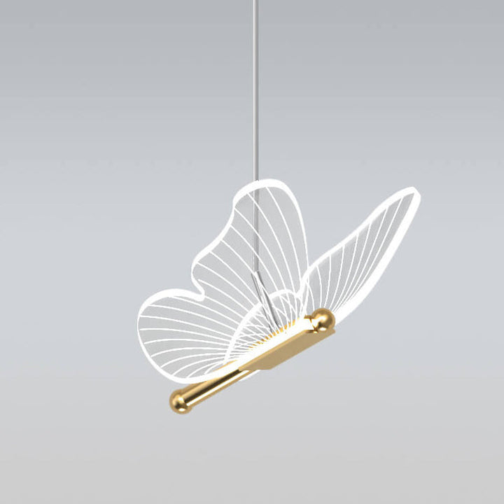 Aplique de pared LED con diseño contemporáneo y creativo de foco mariposa en hierro y acrílico para sala de estar 