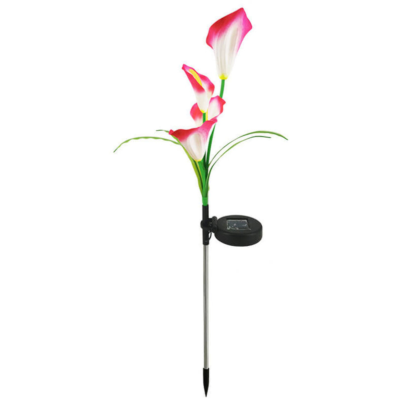 Moderne Solarpferdeschuhblume Bunte 4 LED Outdoor Garten Bodenstecker Landschaftslicht 