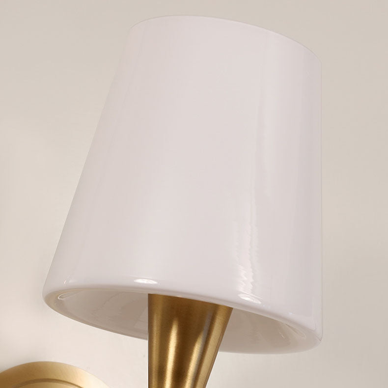 Traditionelle europäische Wandleuchte mit Schwanenhals aus Kupfer und Glas, 1/2-flammig, für Wohnzimmer und Schlafzimmer 
