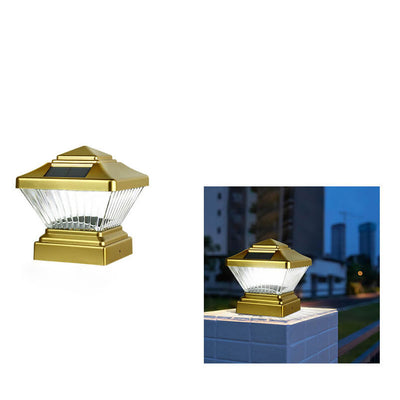European Solar LED Waterproof Wall Column Head Lamp Outdoor Light