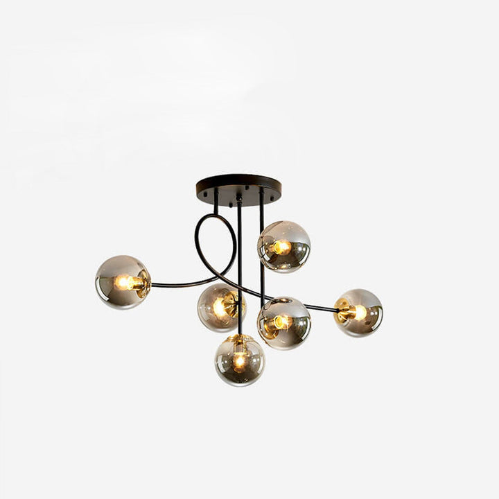 Nordic Light Luxury Magic Bean Glass Ball 6-Licht-Deckenleuchte mit halbbündiger Montage