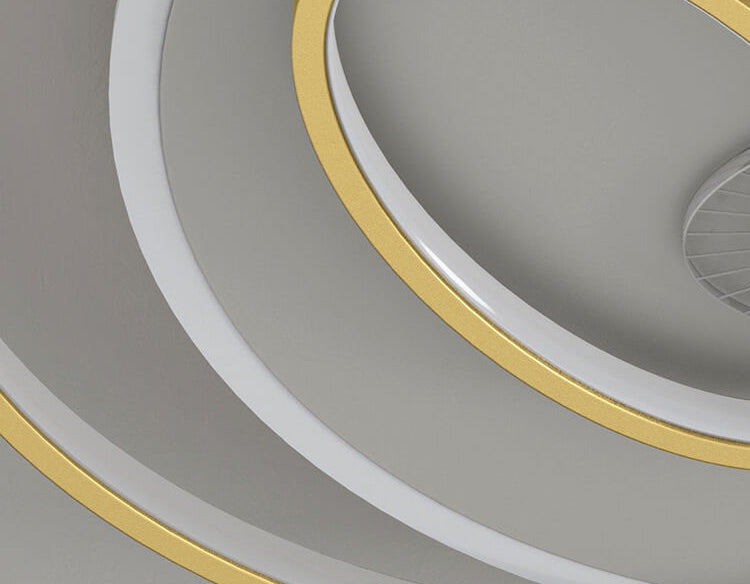 Creative Simple Circular Overlapping Dislocation Design LED Flush Mount Light
