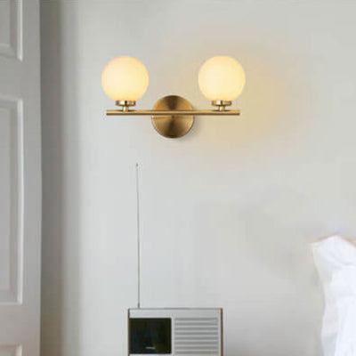 Nordic Creative Milk White Round Ball Metal Magic Bean 1/2/3 Light Wall Sconce Lamp