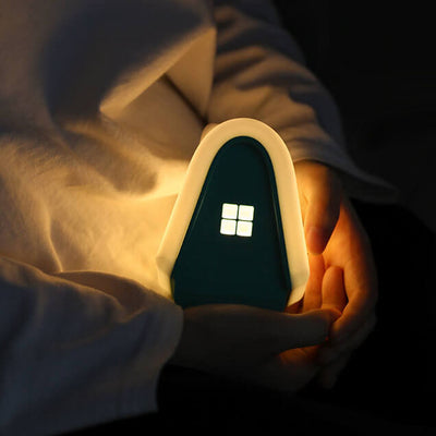 Moderne Cartoon Schnee Haus Silikon USB wiederaufladbare LED Nachtlicht Tischlampe