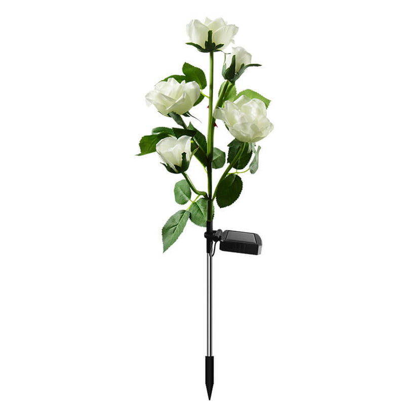 Modern Solar Rose Bouquet 5 Head LED Outdoor Garden Decorative Ground Insert Landscape Light