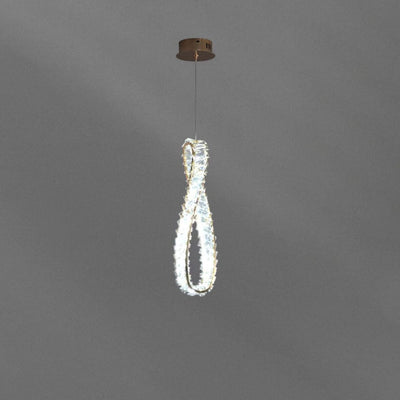 Modern Light Luxury Ring Crystal Hardware LED Pendant Light