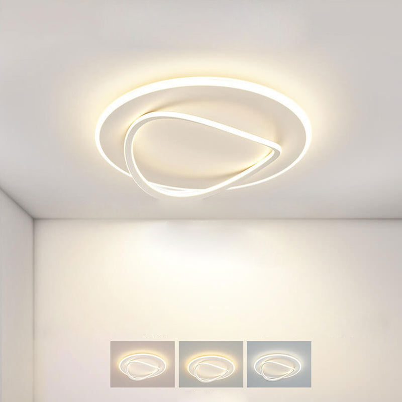 Nordische, minimalistische, runde, ovale LED-Deckenleuchte zur bündigen Montage 