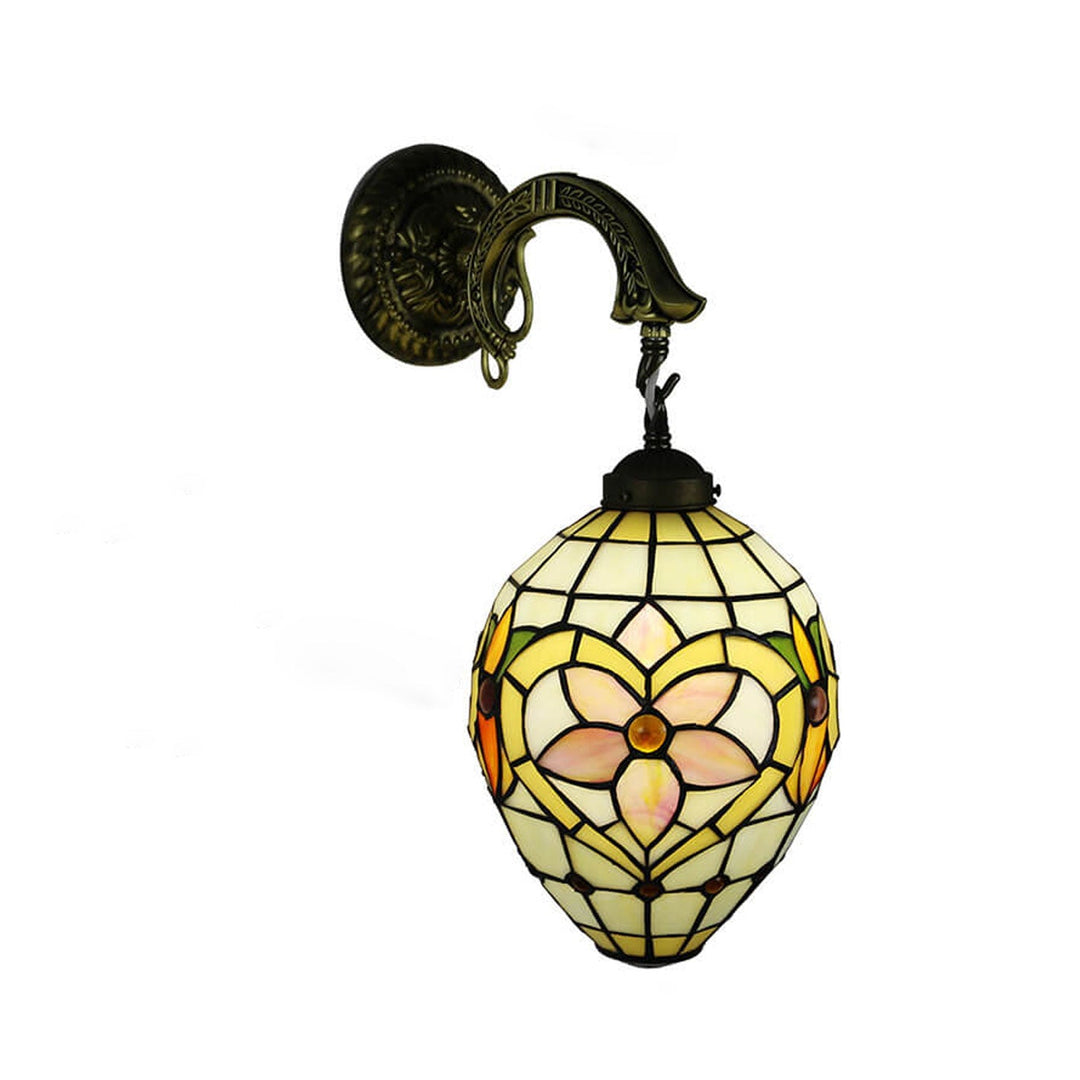 Lámpara de Aplique de Pared de 1 Luz de Vidrio Tiffany Vintage 
